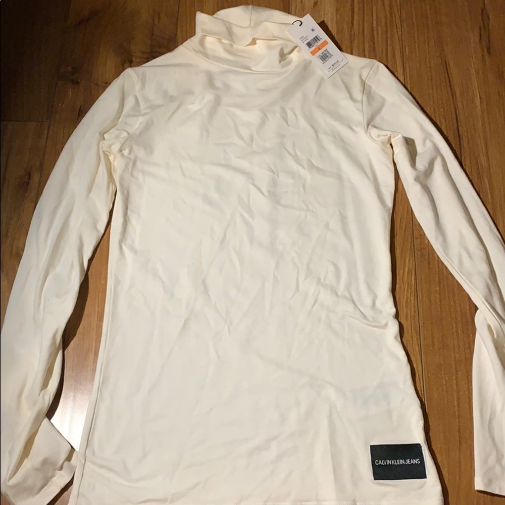 Cream Calvin Klein turtleneck